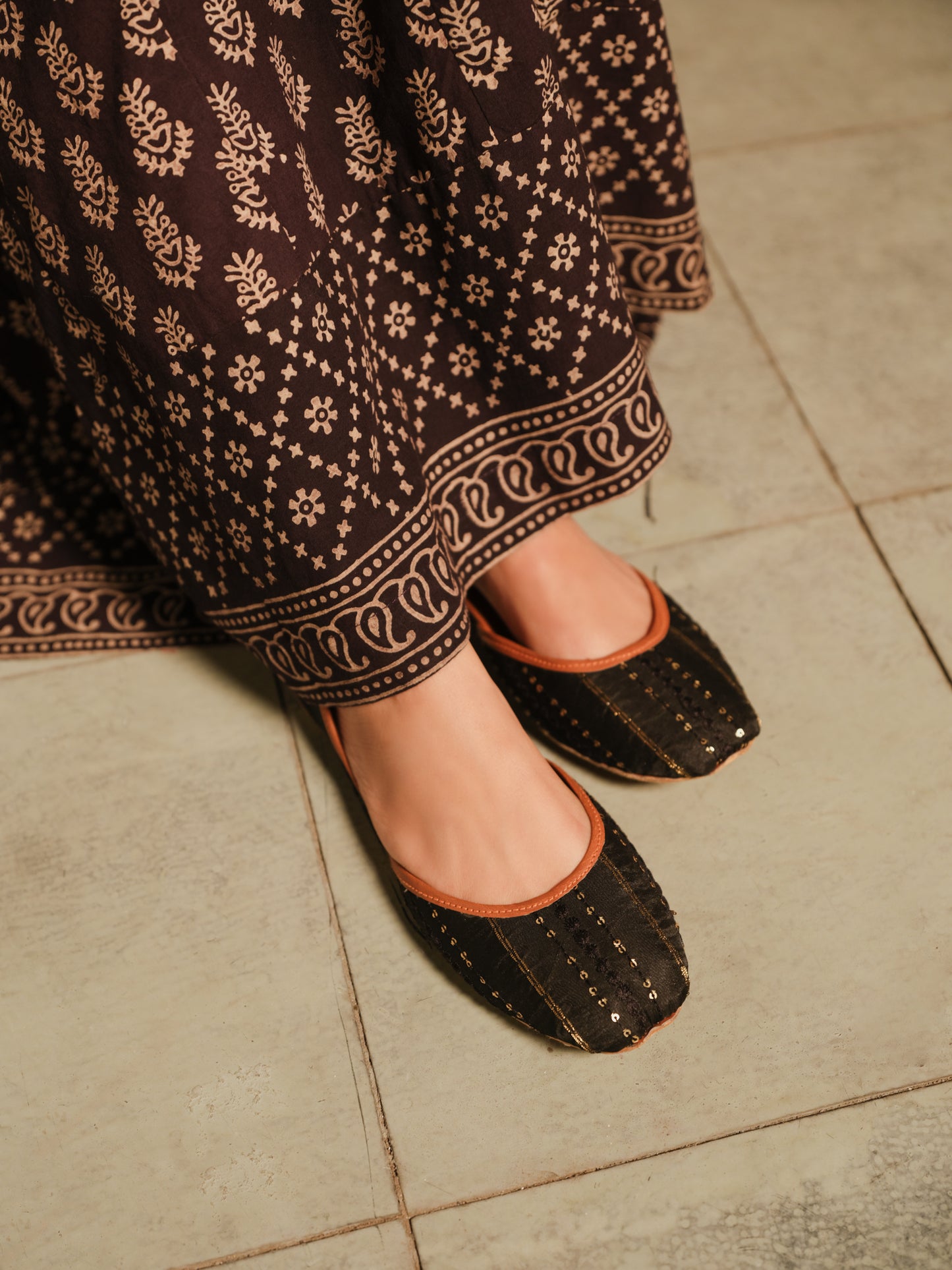 Ajrak Black Frock