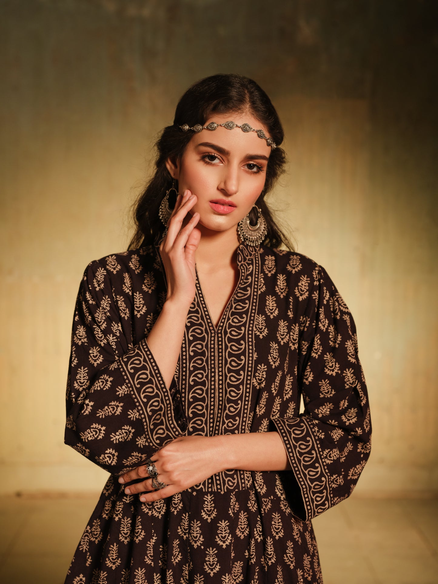 Ajrak Black Frock