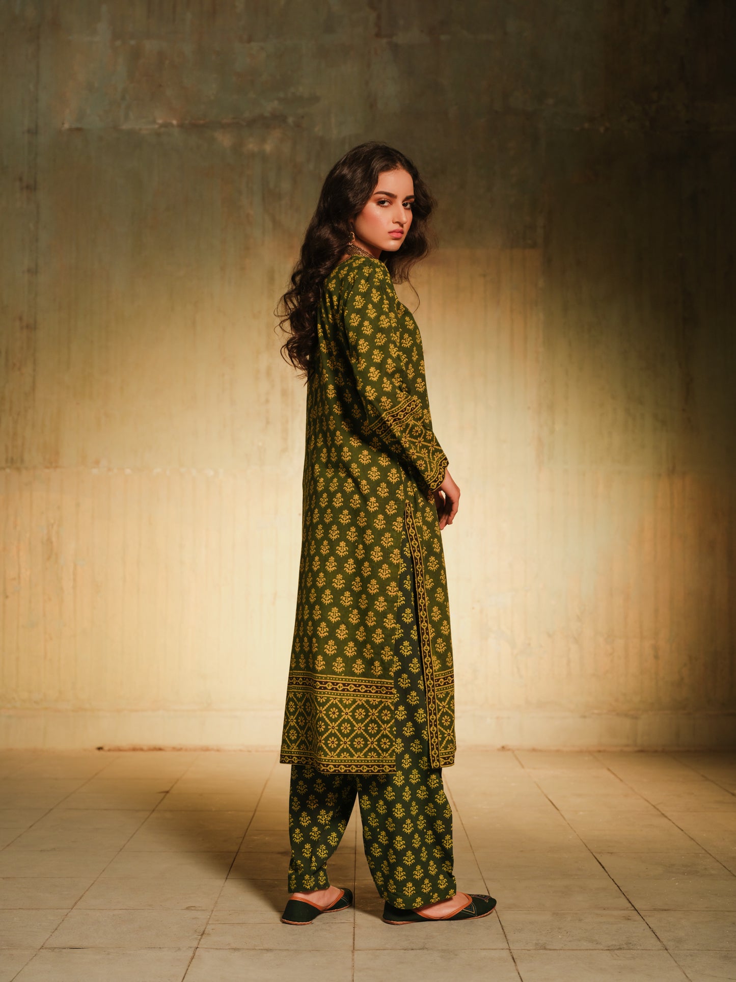 Ajrak Green Flow
