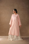 Peach Pintuck Kurta