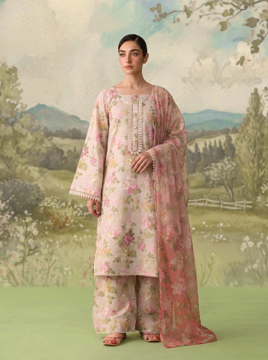Pink Beige Floral
