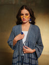 Ajrak Blue Gown