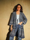 Ajrak Blue Gown
