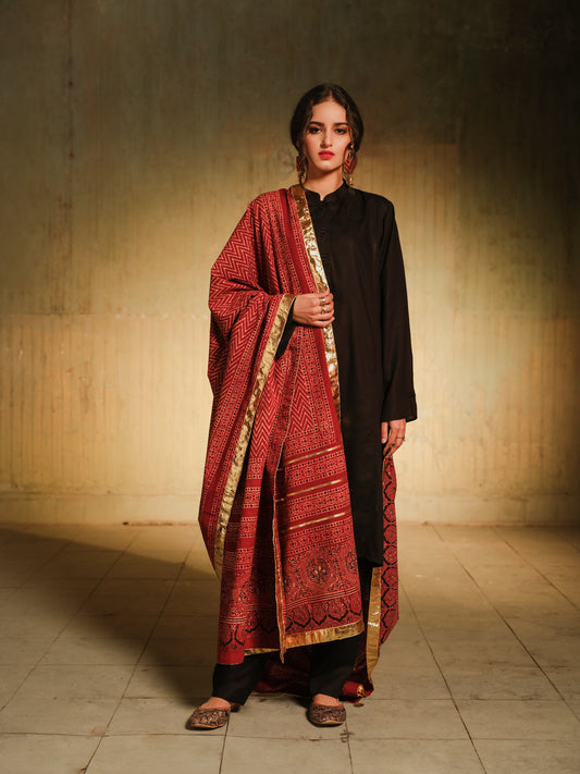 Ajrak Red Dupatta