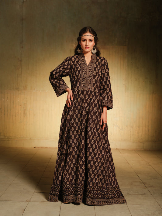 Ajrak Black Frock